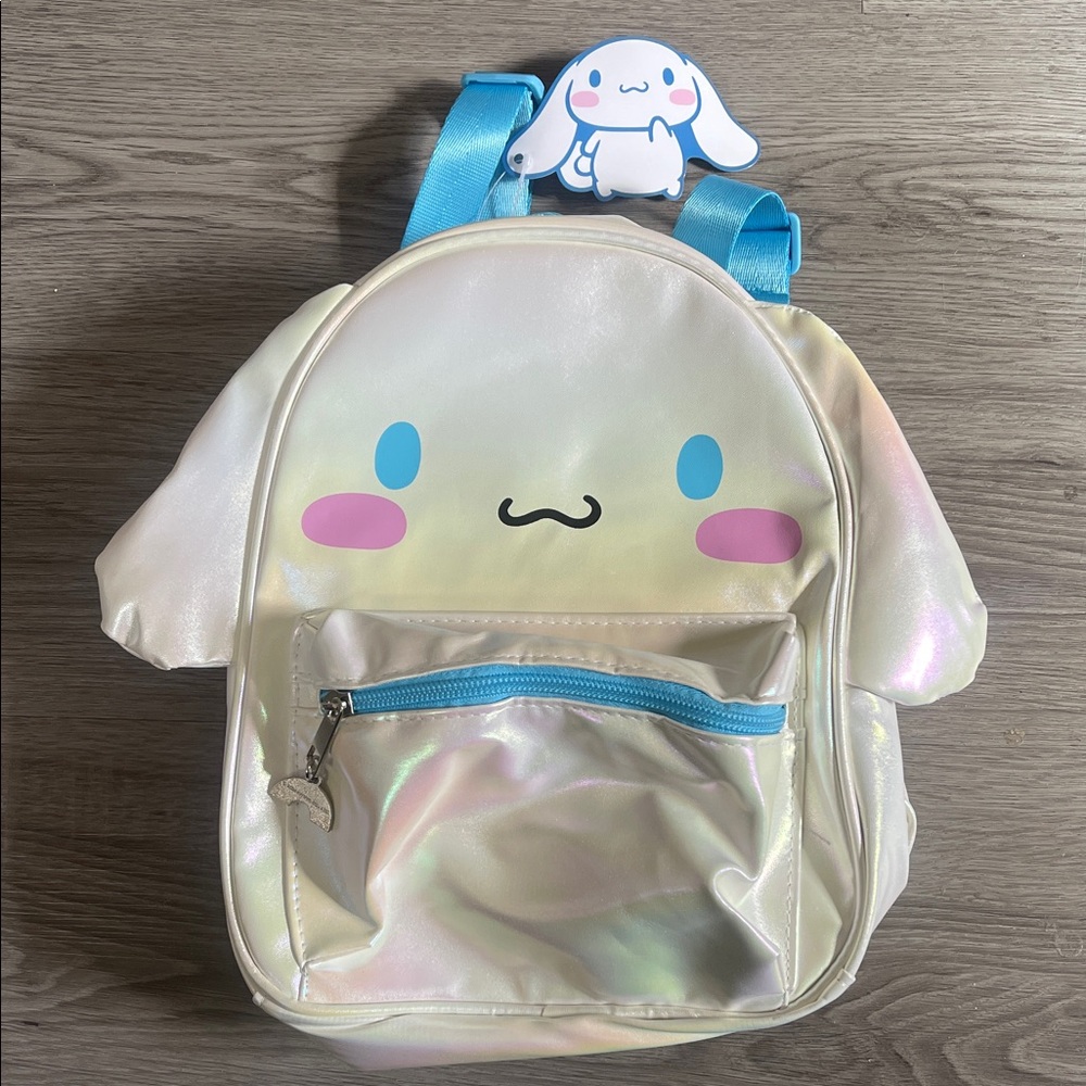Sanrio Iridescent Cinnamoroll-Inspired Backpack with Blue Straps